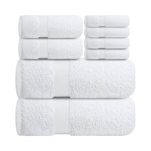 Ensemble de serviettes de bain 3 pièces en coton 100% de luxe Infinitee Xclusives (1 bain, 2 mains) Douces, absorbantes, brillantes - Product Image 1