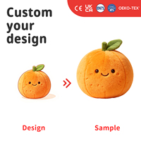 Aangepaste oranje pluche speelgoed schattig lachende fruit knuffel zacht Kawaii voedsel kussen keuken decoratie kindercadeau OEM ODM