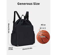 Sac à dos de sport avec cordon de serrage, compartiment pour ballon et chaussures, sac de sport résistant à l'eau pour le football, le basketball, le volley-ball, pour hommes et femmes