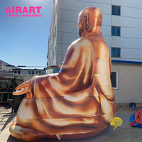 Figurine de Bouddha gonflable réaliste, figurine de Bouddha assis gonflable pour la décoration publicitaire