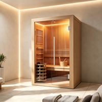 Sauna Modular Hibrida Luar Ruangan Kustom, Sauna Luar Ruangan Pembakaran Kayu, Sauna Terapi Cahaya Inframerah Merah, Kapsul Sauna