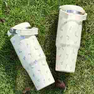 Termo portátil de 30oz para coche, diseño floral creativo, de acero inoxidable, con tapa, aislamiento térmico de 6-12h, embalaje en caja de regalo transfronteriza - Product Image 3