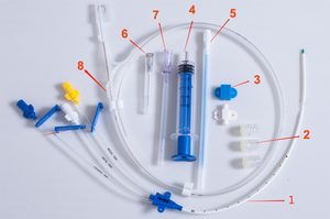 ชุดสายสวนหลอดเลือดดำส่วนกลางแบบสามทาง 7Fr / 8Fr / 9Fr CVC สำหรับผู้ใหญ่/เด็ก  ชุดสายสวนหลอดเลือดดำส่วนกลาง PU CE - Product Image 2