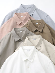 長袖メンズシャツ 春秋モデル コットン製 高級感 カジュアル 無地 ヴィンテージシャツ メンズ - Product Image 4