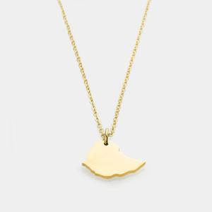 Cadena de acero inoxidable de oro de 18K para mujer, colgante con mapa africano de Etiopia, mapa de países del mundo - Product Image 2