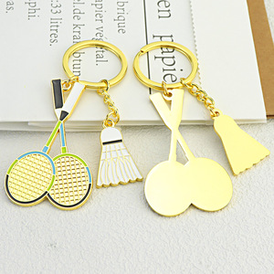 Nouveau porte-clés de badminton, pendentif, marchandises des Jeux de <span class=keywords><strong>Paris</strong></span>, cadeau, raquette de badminton, souvenir sportif, personnalisation - Product Image 3