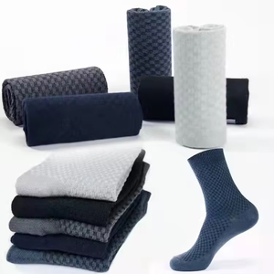Chaussettes pour hommes en fibre de bambou, couleur unie, style business décontracté, antibactériennes, anti-odeurs, haute qualité - Product Image 4