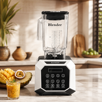Blender commercial pour smoothies, 2,2 L, lame en acier inoxydable pour écraser la glace