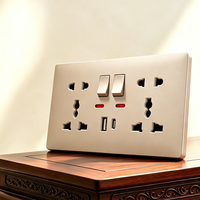 Prise murale universelle A6 B1 Bronze Contact Red Indicator série A6 double 5 broches multi-trous avec port USB Type C