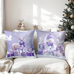 圣诞节。定制印花枕套。靠垫套。舒适。很漂亮。可爱。舒适。多才多艺。家。沙发。户外。酒店。 - Product Image 4