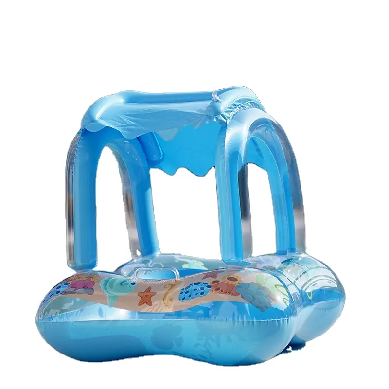 Rangée flottante bleue personnalisée rangée flottante gonflable en PVC écologique pour adultes et enfants sur l'eau