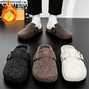 Chaussures en <span class=keywords><strong>feutre</strong></span> de haute qualité pour hommes et femmes, <span class=keywords><strong>mules</strong></span> et mocassins d'intérieur et d'extérieur avec semelle intérieure confortable en liège - Product Image 3