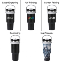 Gobelet isotherme portable en acier inoxydable de 40 oz avec logo personnalisé, anti-fuite, avec poignée et paille, idéal pour la randonnée et les voyages