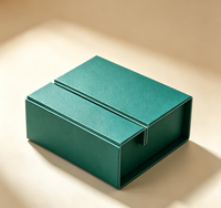 Boîte cadeau rigide à double ouverture, écologique, en matériaux recyclés, avec logo personnalisé, emballage en papier grainé cuir pour bijoux et cosmétiques