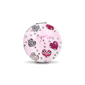 Specchietto Tascabile Rotondo con Stampa Leopardata e Strass, 6,3 cm, per Trucco e Viaggio Femminile - Product Image 2