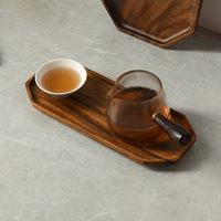 Grand plateau d'assiette en bois massif à un niveau Design moderne finition laquée de noyer chinois pour le restaurant de service de thé de ménage