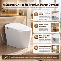 WC intelligent monobloc avec bidet électrique et télécommande, chasse d'eau automatique à capteur, en céramique pour salle de bain