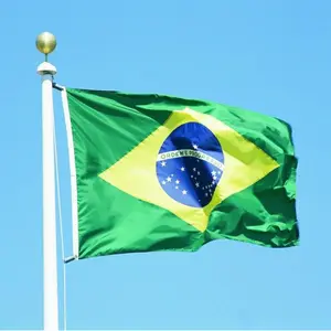 Sunshine Custom Brazil flags 3x5 ft logo print green yellow blue flag Exchange Hand waving car Brazil countries flag of brazil