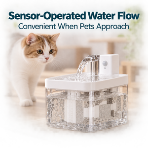 Fontaine à eau compacte pour animaux de compagnie de 1,5 L avec capteur de débit d'eau et filtration pour chats et petits chiens - Product Image 4