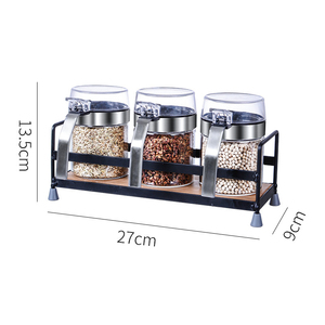 Pot à condiments à rabat en acier inoxydable 304, avec <span class=keywords><strong>petite</strong></span> cuillère récipient de cuisine - Product Image 3