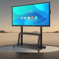 Tableau blanc interactif tout-en-un BOE 65 pouces 4K UHD avec écran tactile 20 points, système d'exploitation Android, caméra pour l'éducation et les conférences, couleur noire