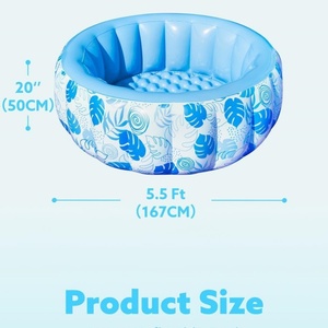 สระว่ายน้ำเป่าลม PVC ขนาด 167*50 ซม. สีฟ้าชมพูทราย สำหรับครอบครัวและเพื่อนๆ ปาร์ตี้น้ำฤดูร้อน สนามหญ้าหลังบ้าน - Product Image 2