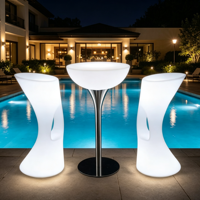 Table haute de cocktail sans fil à LED RGB illuminée, rechargeable, pour événements, location, boîte de nuit, KTV