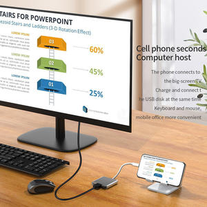 Justlink 3 In-1 USB3.1 TYPE-C ke USB3.0 HDMI 4K30Hz PD100W Adaptor Multiport Hub untuk Laptop HDTV dengan Output Resolusi 4K - Product Image 4