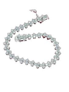 Bracelet tendance unisexe Bijoux acier inoxydable Sterling Sier Moissanite Diamond Link Bracelet élégant Bangles - Product Image 3