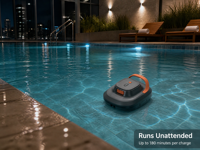 Robot aspirateur de piscine sans fil, 5200mAh, 110-180 min, étanche IPX8, franchissement d'obstacles de 6 mm, nettoyeur automatique de fond de piscine
