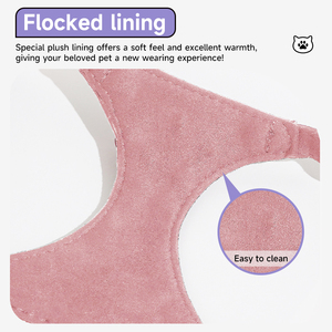 สายรัดสัตว์เลี้ยงสุดหรูกันน้ำสำหรับแมวและสุนัขขนาดเล็ก-ขนาดกลางกันคราบเสื้อกั๊กเชือกจูงสุนัขเดินแฟชั่นบุหัวเข็มขัด - Product Image 3