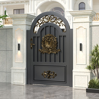 Porte en verre moderne à double battant en alliage d'aluminium pour cour, villa, entrée de jardin, petite, sur mesure, étanche, à ouverture latérale