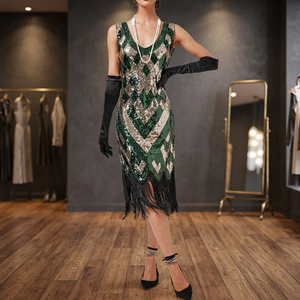 Robe de soirée cocktail longue, noire, brodée de fleurs, ornée de perles, sans manches, coupe trapèze, de haute qualité, pour femmes - Product Image 5