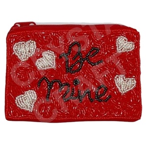 Be Mine Seed Beaded Coin Pouch para mujer, billetera y monedero con cuentas de moda personalizados, hermoso accesorio de moda - Product Image 1