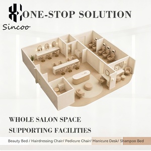 Meubles de salon de coiffure de style européen de haute qualité, table de toilette, chariot à outils, canapé d'attente, ensemble de lit pour <span class=keywords><strong>shampooing</strong></span>, couleur personnalisable - Product Image 2