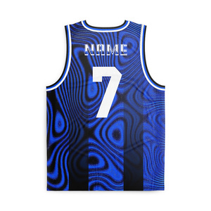 Ensemble d'uniformes de basketball à imprimé intégral effet vague fluide, tenue de basketball en mesh respirant, logo et numéro personnalisés pour hommes, femmes et équipes - Product Image 2