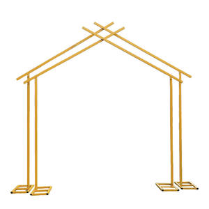 Accessoires de mariage de haute qualité Festival fête arc hexagonal étagère dorée porte de fleurs 2.5M nouvelle scène de mariage fond <span class=keywords><strong>ballon</strong></span> arc - Product Image 2