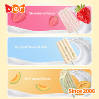Vente en gros de bonbons Sucette en tablette de lait en forme de crème glacée de marque privée personnalisée avec sucre à éclater mélangé Jouet de bonbons pour enfants ODM/OEM