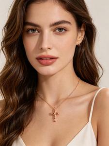 Perles de zircon colorées, collier en bambou neutre, design <span class=keywords><strong>Liki</strong></span>, style Instagram, colliers raffinés - Product Image 2