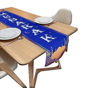 Palmy New Eid al Fitr Ramadan Festival Tisch flagge Wasserdicht und öl beständig bedruckte Baumwoll Leinen Tischdecke Ramadan Table runner