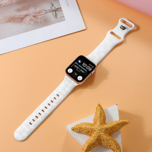 Fashion Sports Uhren armband Laser Grid Graviertes weiches Silikon kautschuk Hübsches Armband für Apple Watch Ultra 2 Serie 9 8 7 6 5 4 SE 3 - Product Image 3