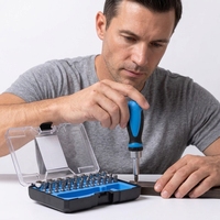 Jeu de tournevis à cliquet et embouts CR-V 34 pièces pour réparation domestique