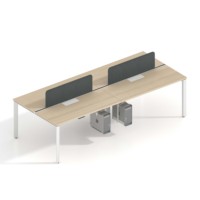 Poste de travail commercial moderne LIWEI pour 2-4-6 personnes, système modulaire de bureaux cloisonnés pour centre d'appels en mélamine E0