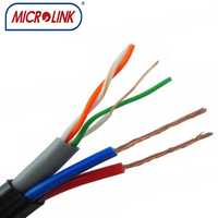 Câble réseau avec alimentation UTP FTP Cat5e Cat6 +2C pour câblage de caméra CCTV