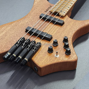 Bajo Eléctrico sin Cabezal, Personalizado de Fábrica, Mástil de Arce, Cuerpo de Caoba, Diapasón de Palisandro, Acabado Mate, Bajo Activo de 4 Cuerdas, OEM - Product Image 1