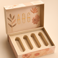 Boîte de rangement pour rouge à lèvres personnalisée, emballage cosmétique en carton rigide, coffret cadeau, imprimé floral