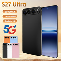 Smartphone S27 Ultra 5G Android 15 Layar LCD HD 7,3 Inci 120Hz 16GB 1TB Kamera 108MP 8800mAh Dual SIM Tidak Terkunci