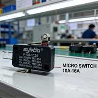 Micro-interrupteurs à fin de course 3 broches SPDT à action rapide NO/NC 20A 125/250VAC IP40 pour porte de four à micro-ondes
