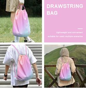 Sacs de courses personnalisés en polyester recyclé écologique avec poignée en corde et cordon de serrage, certifiés BSCI/GRS – Grande Vente - Product Image 6