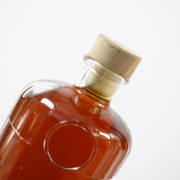 Haute Qualité Super Flint Rond Vide 500ml 750ml Vodka Whisky Gin Brandy Tequila Rhum Bouteilles En Verre Bouteille D'alcool En Verre